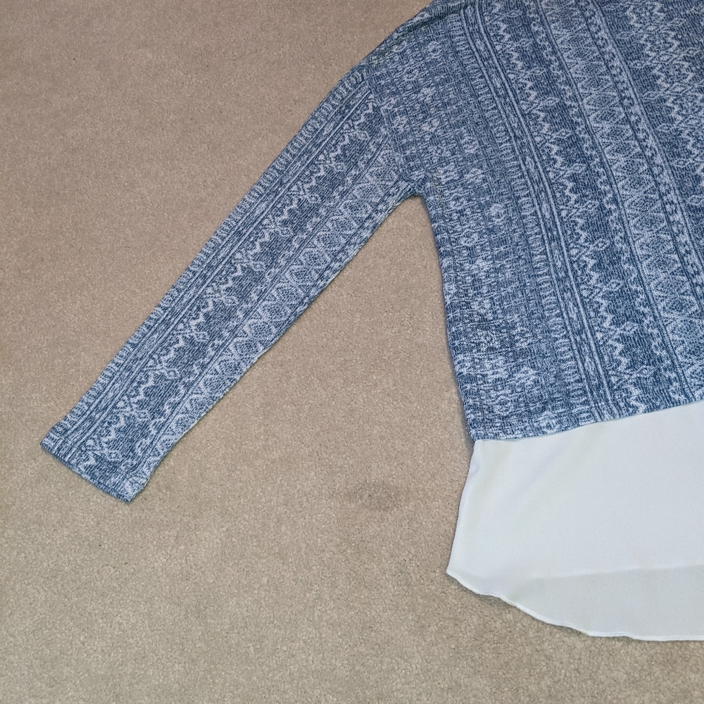 Kiara blue & white long sleeve top - Picture 9 of 15